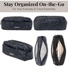 image:imageLong Pocket Cosmetic  Lightweight 78x 31x21 Makeup Bag  Travel Essentials Makeup OrganizerMidnight Blossom Print