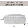 image:imageLong Pocket Cosmetic  Lightweight 78x 31x21 Makeup Bag  Travel Essentials Makeup OrganizerSilver Metallic