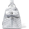 image:imageBaggallini Naples Convertible Backpack  Travel Sling Crossbody  12 Nylon Handbag wRFID amp Padded Tablet SleeveSilver Metallic Quilt