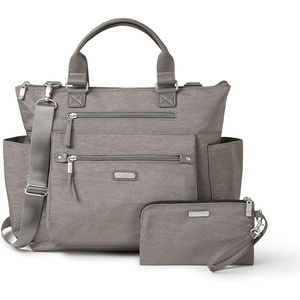 image:image3in1 Convertible Backpack Tote Handbag  15x12 Lightweight Travel Bag w RFID Phone WristletSterling Shimmer