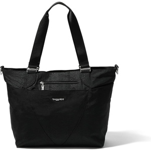 image:imageBaggallini Avenue Tote  12x18 Laptop Tote Bag for Women  Lightweight Work Travel Carry On BagBlack Python Emboss