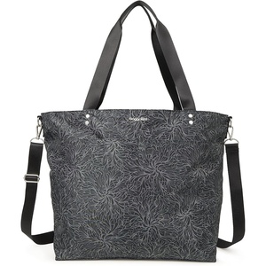 image:imageBaggallini Carryall Tote  Lightweight Nylon Zipper Top Weekender Travel Beach Bag wLuggage SleeveMidnight Blossom