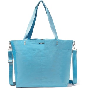 image:imageBaggallini Carryall Tote  Lightweight Nylon Zipper Top Weekender Travel Beach Bag wLuggage SleeveSeaside Blue