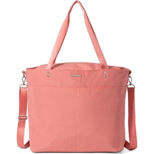 image:imageBaggallini Carryall Tote  Lightweight Nylon Zipper Top Weekender Travel Beach Bag wLuggage SleeveTerracotta