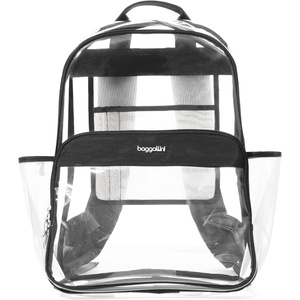 image:imageBaggallini Clear Backpack  Lightweight Large 115x 155x 6 Inch Clear BagBlack