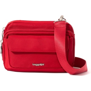 image:imageBaggallini Double Zip Convertible CrossbodyCrimson Red Twill