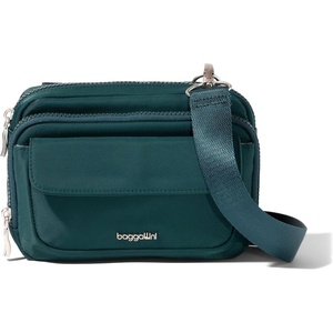 image:imageBaggallini Double Zip Convertible CrossbodyEmerald Twill
