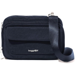 image:imageBaggallini Double Zip Convertible CrossbodyFrench Navy Twill