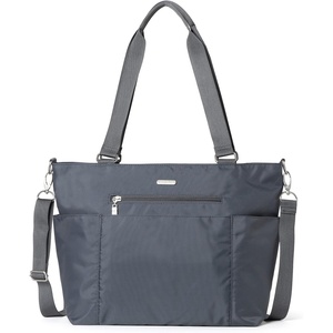 image:imageBaggallini Essential Laptop Tote  Work Tote Bag with Laptop Sleeve  Lightweight Travel Crossbody Shoulder Bag for WomenCharcoal Gray