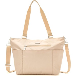 image:imageBaggallini Essential Laptop Tote  Work Tote Bag with Laptop Sleeve  Lightweight Travel Crossbody Shoulder Bag for WomenLight Khaki