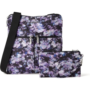 image:imageBaggallini Horizon Crossbody Bags for Women 10x105 Lightweight WaterResistant Nylon RFID Purse Handbag wWristlet IncludedDark Garden Watercolor