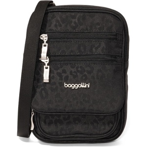image:imageBaggallini Journey Crossbody Bags for Women 9x6 Small Lightweight Travel Handbag WRFIDBlack Cheetah