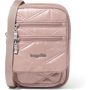 image:imageBaggallini Journey Crossbody Bags for Women 9x6 Small Lightweight Travel Handbag WRFIDRose Metallic Quilt