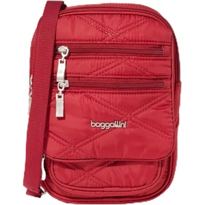 image:imageBaggallini Journey Crossbody Bags for Women 9x6 Small Lightweight Travel Handbag WRFIDRuby Red Quilt