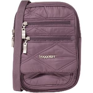 image:imageBaggallini Journey Crossbody Bags for Women 9x6 Small Lightweight Travel Handbag WRFIDVintage Purple Quilt