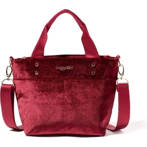 image:imageBaggallini Mini Carryall ToteRed Velvet With Gold Hardware