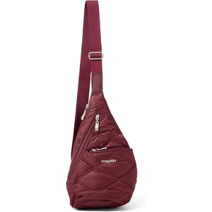 image:imageBaggallini Mini Sling  12x7 Sling Crossbody Bag Backpack with Adjustable Shoulder StrapDark Cherry Quilt
