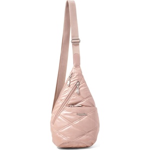 image:imageBaggallini Mini Sling  12x7 Sling Crossbody Bag Backpack with Adjustable Shoulder StrapRose Metallic Quilt