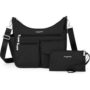 image:imageBaggallini Modern Everywhere Crossbody Bag for Women 11x9x45 Rfid Hobo BagBlack