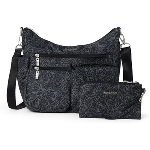 image:imageBaggallini Modern Everywhere Crossbody Bag for Women 11x9x45 Rfid Hobo BagMidnight Blossom Print
