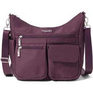 image:imageBaggallini Modern Everywhere Crossbody Bag for Women 11x9x45 Rfid Hobo BagPlum Heritage