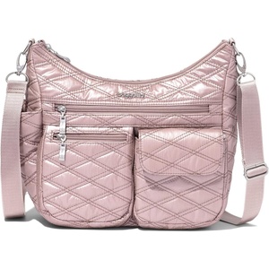 image:imageBaggallini Modern Everywhere Crossbody Bag for Women 11x9x45 Rfid Hobo BagRose Metallic Quilt