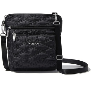 image:imageBaggallini Modern Pocket Crossbody Bag for Women 85x85 Handbag Purse with RFID Lightweight WaterResistantBlack Quilt