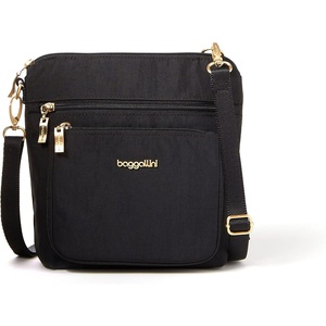 image:imageBaggallini Modern Pocket Crossbody Bag for Women 85x85 Handbag Purse with RFID Lightweight WaterResistantBlack W Gold Hardware