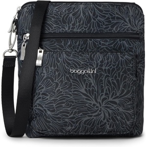image:imageBaggallini Modern Pocket Crossbody Bag for Women 85x85 Handbag Purse with RFID Lightweight WaterResistantMidnight Blossom Print