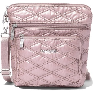 image:imageBaggallini Modern Pocket Crossbody Bag for Women 85x85 Handbag Purse with RFID Lightweight WaterResistantRose Metallic Quilt