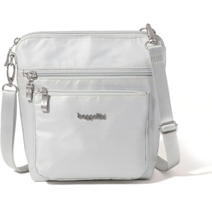 image:imageBaggallini Modern Pocket Crossbody Bag for Women 85x85 Handbag Purse with RFID Lightweight WaterResistantSilver Metallic