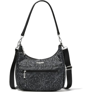 image:imageBaggallini Modern Pocket Half Moon 11x105 Shoulder Women WReplaceable Straps Converts to Crossbody BagMidnight Blossom Print