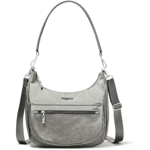 image:imageBaggallini Modern Pocket Half Moon 11x105 Shoulder Women WReplaceable Straps Converts to Crossbody BagSterling Shimmer