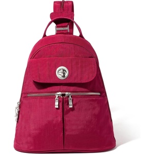 image:imageBaggallini Naples Convertible Backpack  Travel Sling Crossbody  12 Nylon Handbag wRFID amp Padded Tablet SleeveBeet Red
