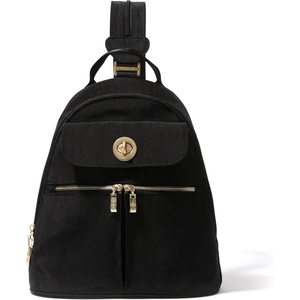 image:imageBaggallini Naples Convertible Backpack  Travel Sling Crossbody  12 Nylon Handbag wRFID amp Padded Tablet SleeveBlack  Gold Hardware
