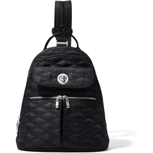 image:imageBaggallini Naples Convertible Backpack  Travel Sling Crossbody  12 Nylon Handbag wRFID amp Padded Tablet SleeveBlack Quilt