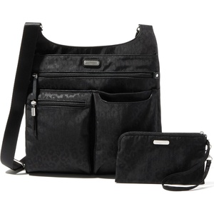 image:imageBaggallini On Track Crossbody with RFID Phone WristletBlack Cheetah Emboss