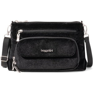 image:imageBaggallini Original Everyday 11x75 Crossbody Bags Rfid Protected Lightweight Nylon Zippered Travel PurseBlack Velvet