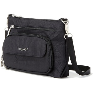 image:imageBaggallini Original Everyday 11x75 Crossbody Bags Rfid Protected Lightweight Nylon Zippered Travel PurseBlack Zebra Emboss