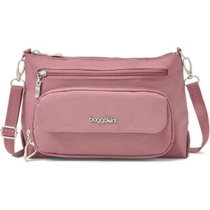 image:imageBaggallini Original Everyday 11x75 Crossbody Bags Rfid Protected Lightweight Nylon Zippered Travel PurseDusty Mauve