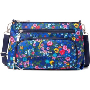 image:imageBaggallini Original Everyday 11x75 Crossbody Bags Rfid Protected Lightweight Nylon Zippered Travel PurseFlower Market