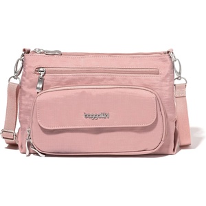image:imageBaggallini Original Everyday 11x75 Crossbody Bags Rfid Protected Lightweight Nylon Zippered Travel PurseWoodrose