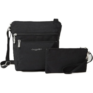image:imageBaggallini Pocket Crossbody Bags for Women 8x8 Small Lightweight Durable Waterresistant Travel Purse WRfidBlackSand