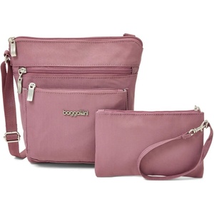 image:imageBaggallini Pocket Crossbody Bags for Women 8x8 Small Lightweight Durable Waterresistant Travel Purse WRfidDusty Mauve