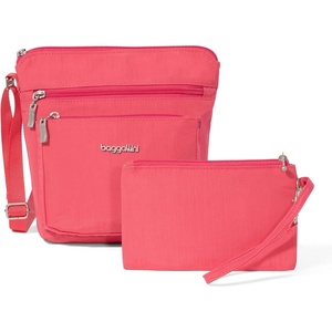 image:imageBaggallini Pocket Crossbody Bags for Women 8x8 Small Lightweight Durable Waterresistant Travel Purse WRfidFlamingo