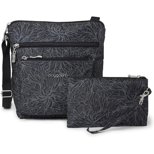 image:imageBaggallini Pocket Crossbody Bags for Women 8x8 Small Lightweight Durable Waterresistant Travel Purse WRfidMidnight Blossom
