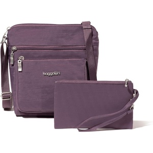 image:imageBaggallini Pocket Crossbody Bags for Women 8x8 Small Lightweight Durable Waterresistant Travel Purse WRfidMisty Purple