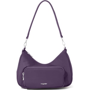 image:imageBaggallini Savannah Crossbody 12x8 wRFID Card Holder Vegan Leather Shoulder Strap Convertible Crossbody for WomenDeep Grape Twill