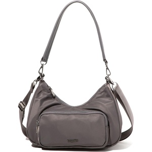 image:imageBaggallini Savannah Crossbody 12x8 wRFID Card Holder Vegan Leather Shoulder Strap Convertible Crossbody for WomenSmoke Twill