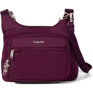 image:imageBaggallini Securtex AntiTheft Crossover Crossbody Bag for Travel 11W x 85H RFID Builtin Wallet Locking ZippersMulberry
